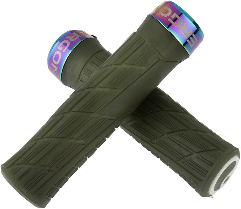 Load image into Gallery viewer, Ergon GE1 Evo Factory Grips - Frozen Moss/Oil Slick Lock-On
