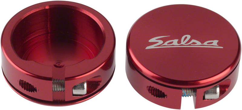 Load image into Gallery viewer, Salsa Lock-On Collars Closed-End Red
