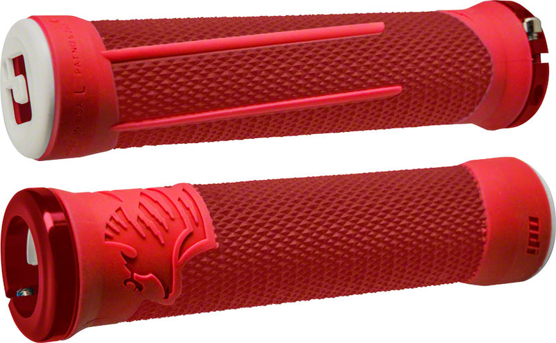 Load image into Gallery viewer, ODI AG2 Grips - Red/Fire Lock-On
