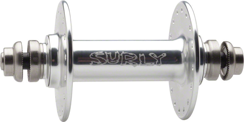 Load image into Gallery viewer, Surly Ultra New Non-Disc Front Hub - 9 x 1 x 100mm Rim Brake Silver 32h
