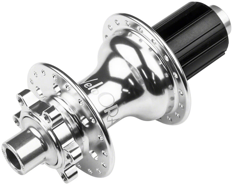 Load image into Gallery viewer, Velo Orange Rear Hub - QR x 135/12 x 142mm 6-Bolt HG 11 Road Silver 32H

