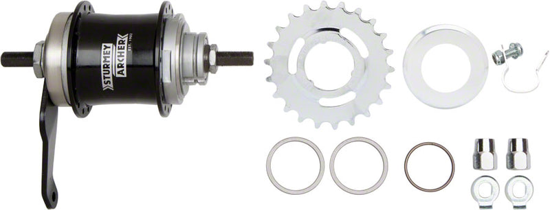 Load image into Gallery viewer, Sturmey-Archer S2C Kick-Shift Hub Kit 32h 116mm Black
