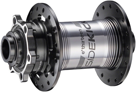 e*thirteen Sidekick Front Hub - 15/20 x 110mm 6-Bolt Disc BLK/Sterling Silver 28H