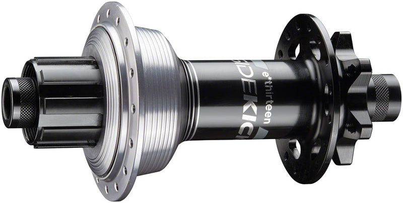 Load image into Gallery viewer, e*thirteen Sidekick Rear Hub - 12 x 157mm 6-Bolt Shimano Mini HG BLK/Sterling Silver 32H
