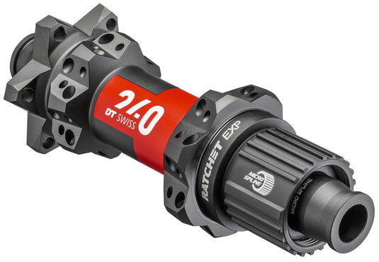 DT Swiss 240 EXP Rear Hub - 12 x 148mm 6-Bolt Micro Spline BLK/Red 28H 36pt Straight Pull