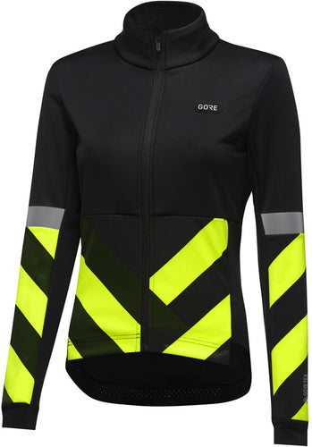 GORE Tempest Signal Jacket - Black/Yellow Womens Small/4-6
