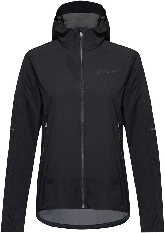 Load image into Gallery viewer, Gorewear Fernflow Hooded Windbreaker - Black Women's Large
