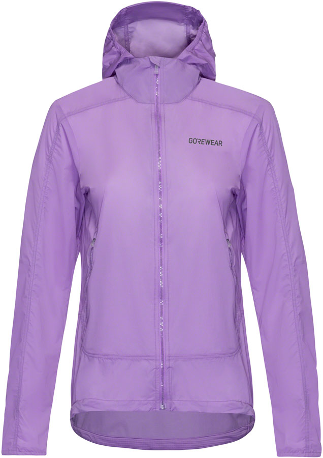 Load image into Gallery viewer, Gorewear Fernflow Hooded Windbreaker - Purple Women's Large
