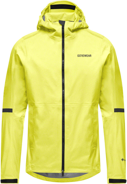 Gorewear Lupra Gore-Tex 2.0 Hooded Jacket - Black/Neon Yellow Men's Small