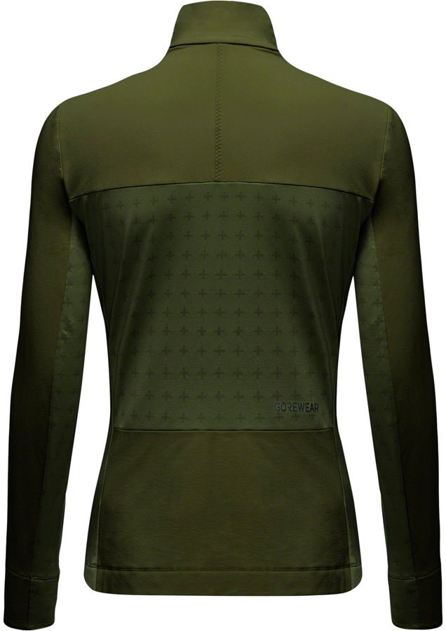 Load image into Gallery viewer, GORE Trail KPR Hybrid 1/2-Zip Jersey - Utility Green Womens Small
