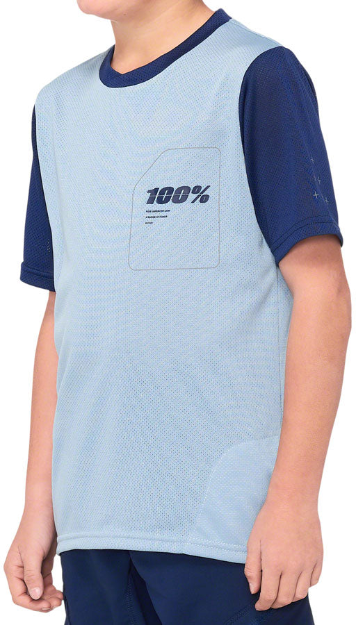 Load image into Gallery viewer, 100% Ridecamp Jersey - Blue/Navy Short Sleeve Youth Medium
