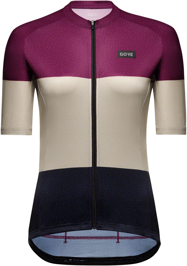 Load image into Gallery viewer, Gorewear Spirit Stripes Jersey - Purple/Beige Women's Small 4/6
