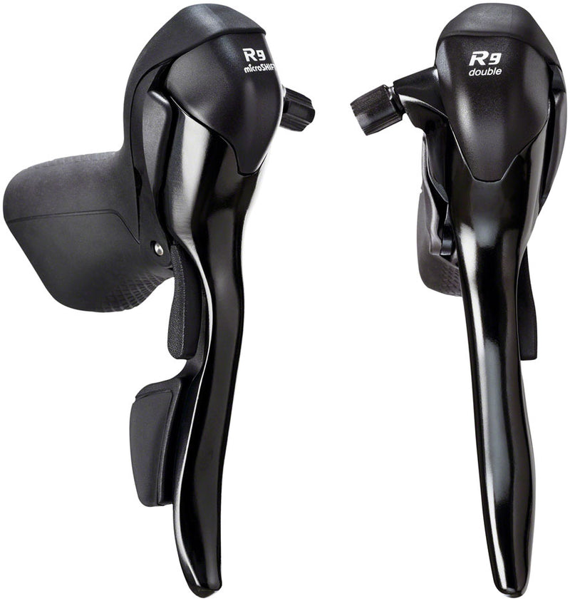 Load image into Gallery viewer, microSHIFT R9 Drop Bar Brake/Shift Lever Set - 2 x 9-Speed Shimano Compatible BLK
