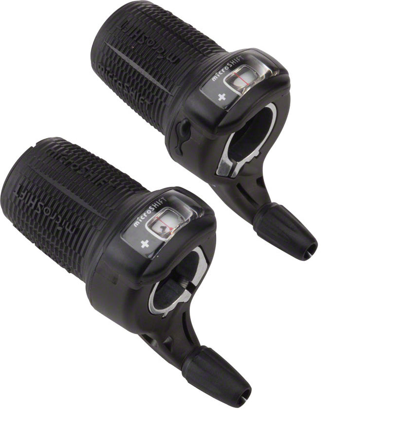 Load image into Gallery viewer, microSHIFT DS85 Twist Shifter Set 8-Speed Triple Optical Gear Indicator Shimano Compatible
