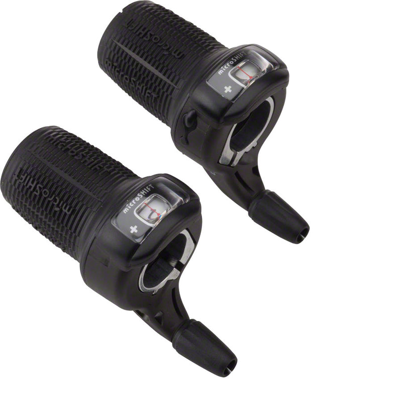 Load image into Gallery viewer, microSHIFT DS85 Twist Shifter Set 7-Speed Triple Optical Gear Indicator Shimano Compatible
