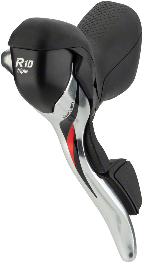 Load image into Gallery viewer, microSHIFT R10 Left Drop Bar Shift Lever Triple Shimano Compatible Silver
