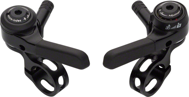 Load image into Gallery viewer, microSHIFT Thumb Shifter Set 9-Speed Double/Triple Shimano Compatible Black
