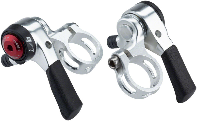 Load image into Gallery viewer, microSHIFT Thumb Shifter Set 8-Speed Double/Triple Shimano Compatible
