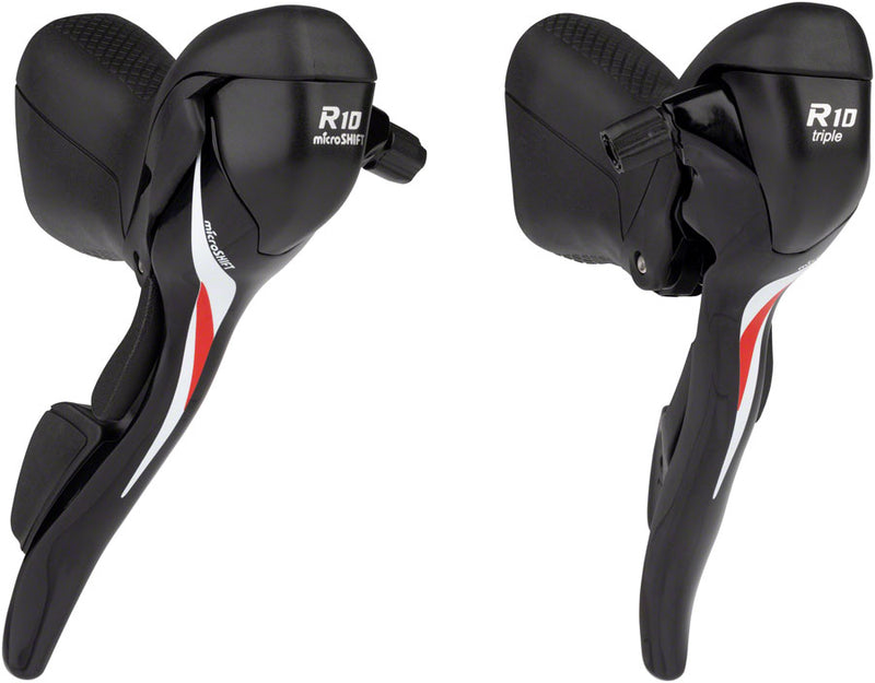 Load image into Gallery viewer, microSHIFT R10 Drop Bar Shift Lever Set - 3 x 10-Speed Shimano Compatible BLK
