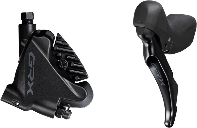 Load image into Gallery viewer, Shimano GRX ST-RX400/BR-RX400 Hydraulic Disc Brake Brake/Shift Lever - Left 2x10-Speed Flat Mount Finned Resin Pads BLK

