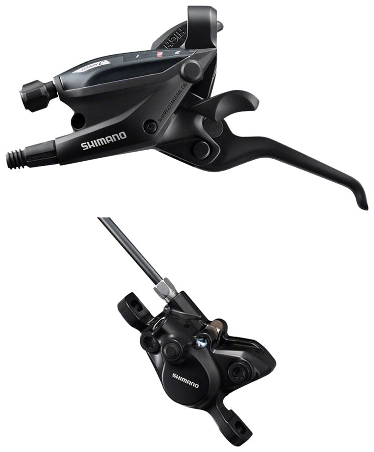 Load image into Gallery viewer, Shimano ST-EF505 EZ Fire Plus Shift/Brake Lever BR-MT200 Disc Brake Caliper - Left/Front 3x Shift 2-Piston BLK
