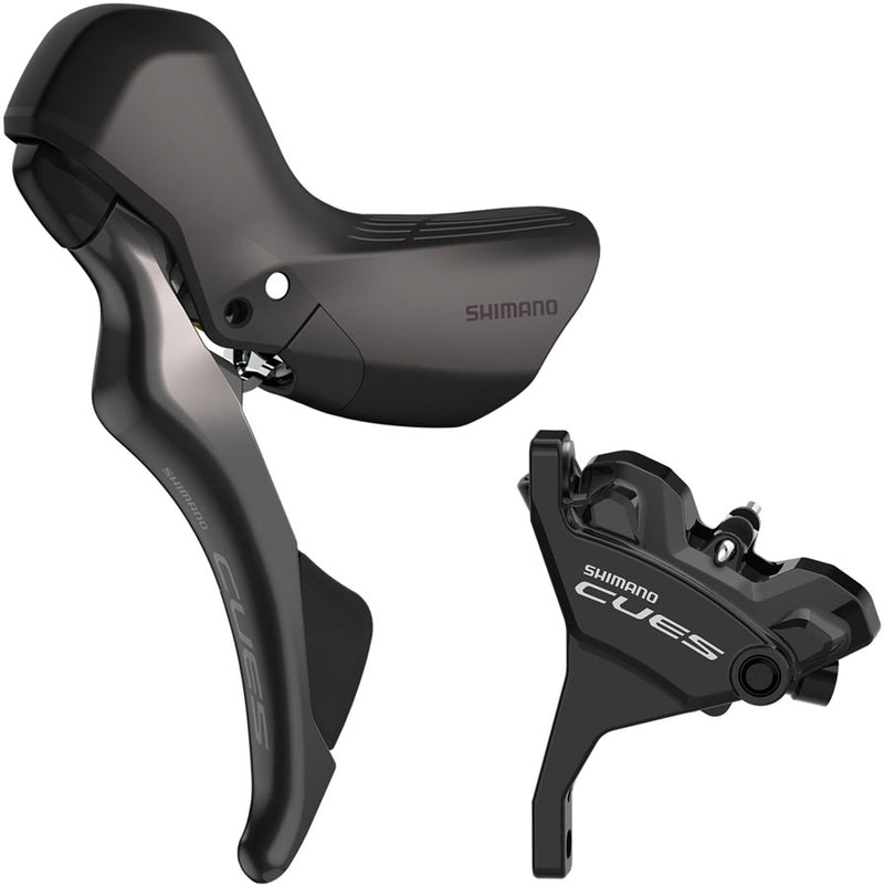Load image into Gallery viewer, Shimano CUES ST-U6030 Shift/Brake Lever BR-U6030 Hydraulic Disc Brake Caliper - Left/Front 2x Flat Mount Caliper BLK
