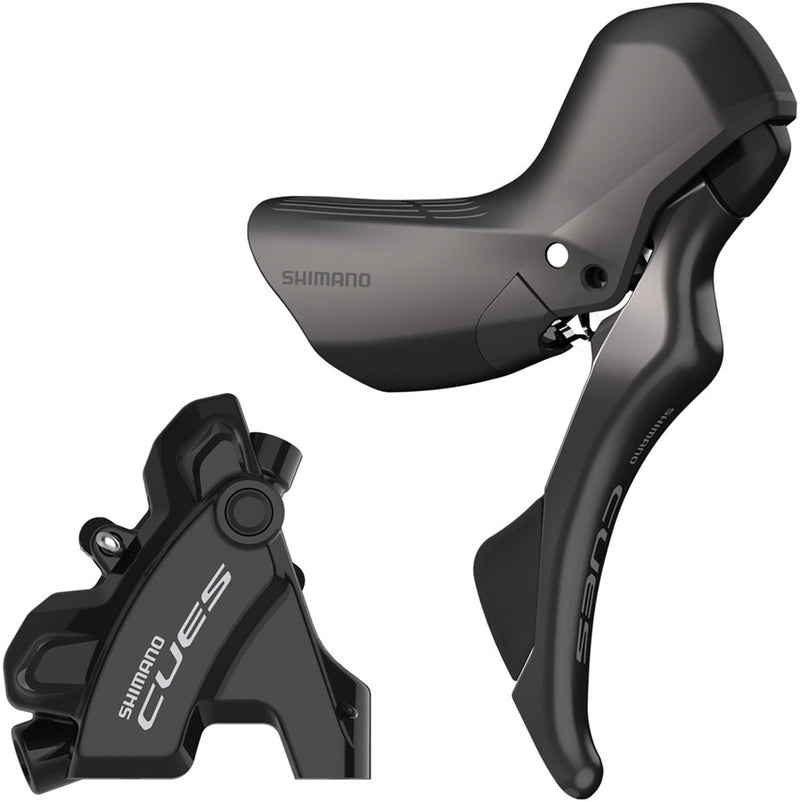 Load image into Gallery viewer, Shimano CUES ST-U6030 Shift/Brake Lever BR-U6030 Hyd Disc Brake Caliper - Right/Rear 10/11-Spd Flat Mount For 25mm Mount BLK
