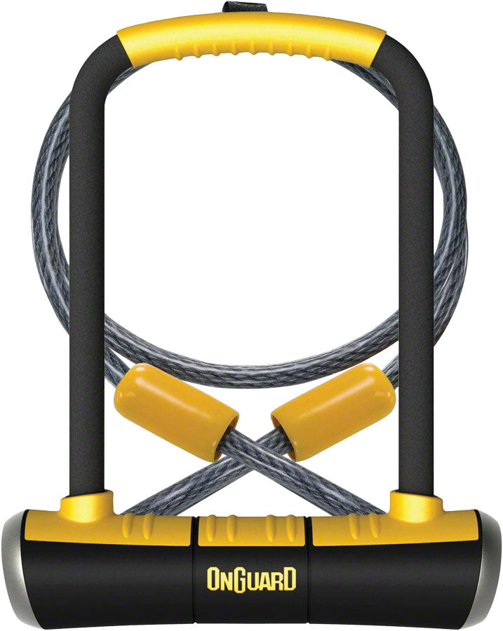 Load image into Gallery viewer, OnGuard PitBull Series U-Lock - 4.5 x 9" Keyed BLK/YLW Includes cable bracket
