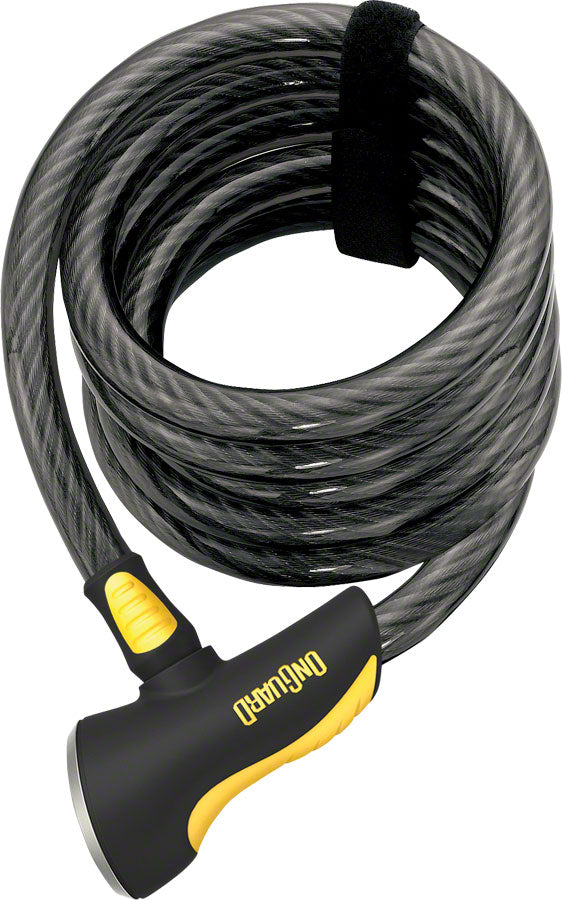 Load image into Gallery viewer, OnGuard Doberman Cable Lock with Key: 6' x 12m Gray/Black/Yellow
