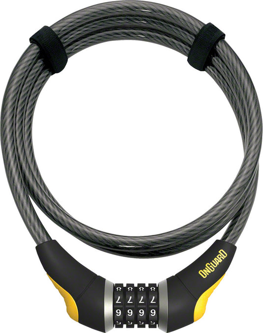 OnGuard Akita Resettable Combo Cable Lock: 6' x 10mm Gray/Black/Yellow