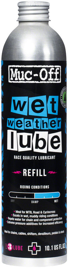 Load image into Gallery viewer, Muc-Off Bio Wet Bike Chain Lube - 300ml Aluminum Refill Bottle

