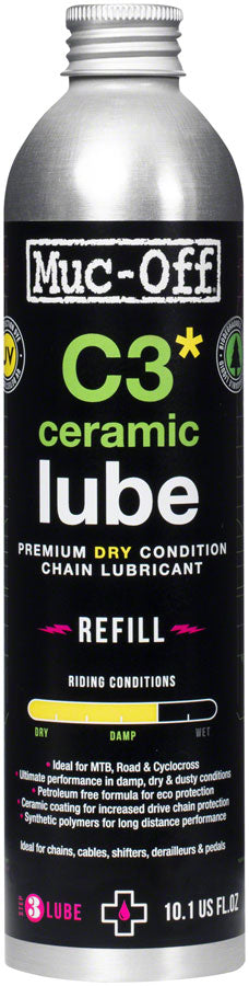 Load image into Gallery viewer, Muc-Off C3 Dry Ceramic Bike Chain Lube - 300ml Aluminum Refill Bottle
