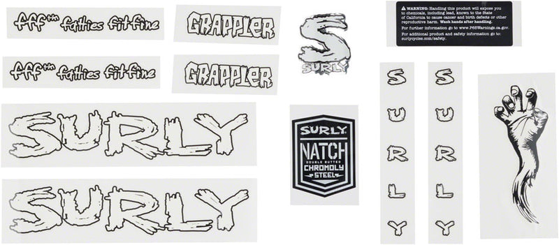 Load image into Gallery viewer, Surly Grappler Decal Set - White
