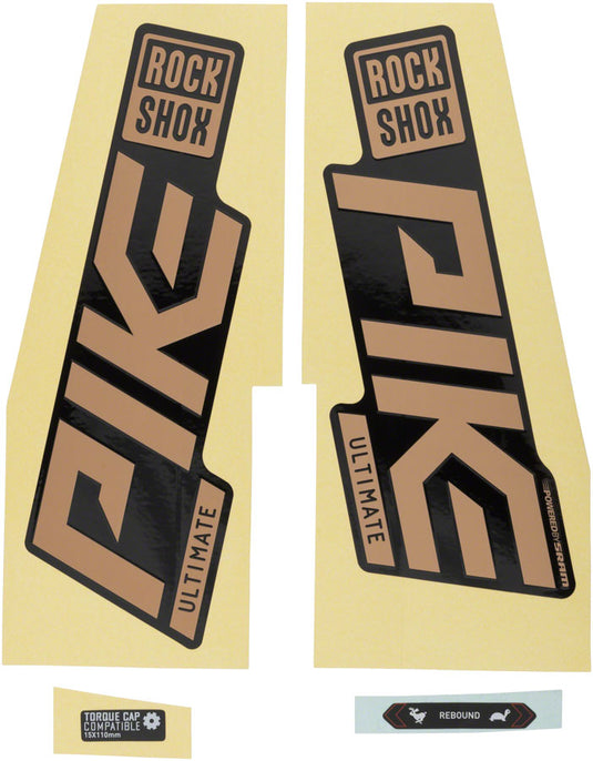 Rockshox Fork Decal Kit - Pike Ultimate 27.5"/29" Matte Copper Foil/High Gloss BLK