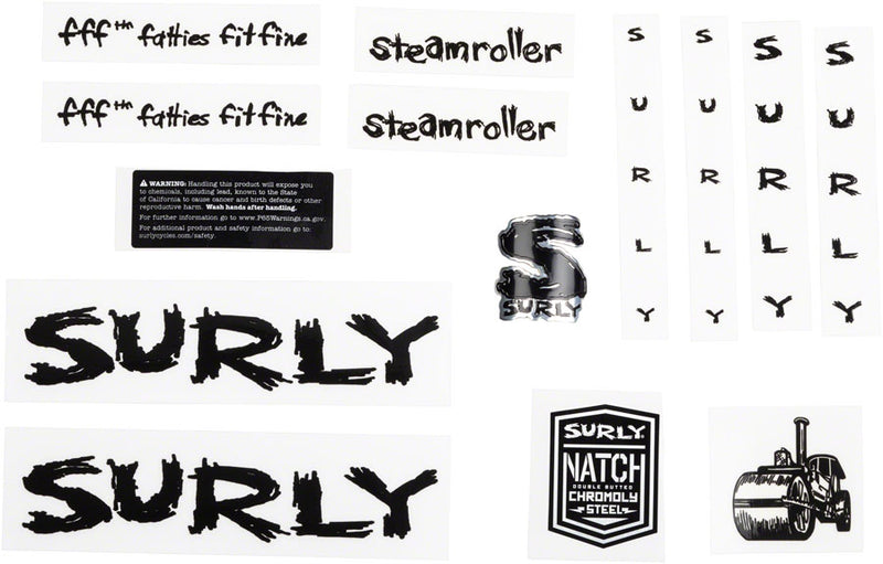 Load image into Gallery viewer, Surly Steamroller Decal Set - Black
