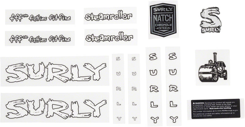 Load image into Gallery viewer, Surly Steamroller Decal Set - White
