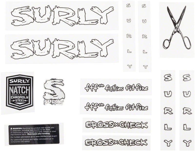Load image into Gallery viewer, Surly Cross Check Frame Decal Set - White with Scissors
