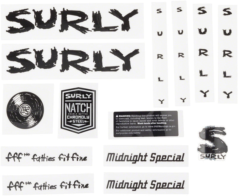 Load image into Gallery viewer, Surly Midnight Special Frame Decal Set - Black with Record
