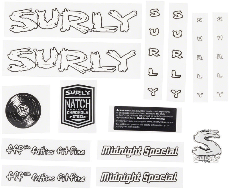 Load image into Gallery viewer, Surly Midnight Special Frame Decal Set - White with Record
