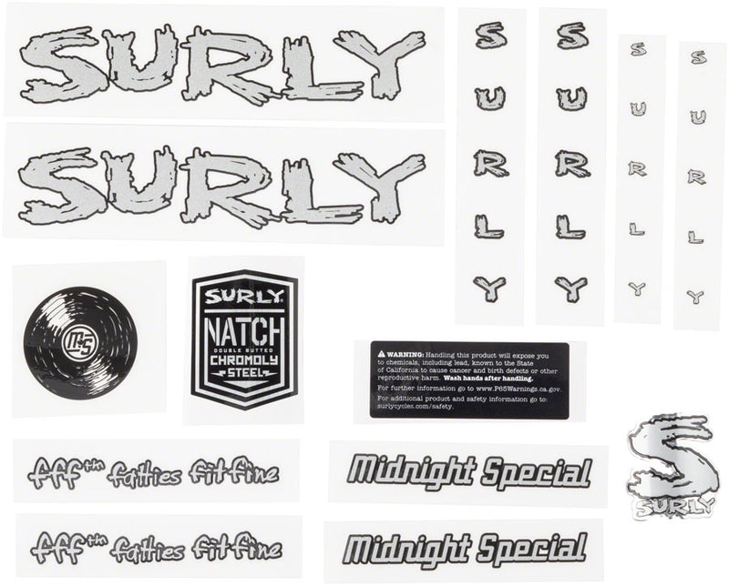 Load image into Gallery viewer, Surly Midnight Special Frame Decal Set - Silver
