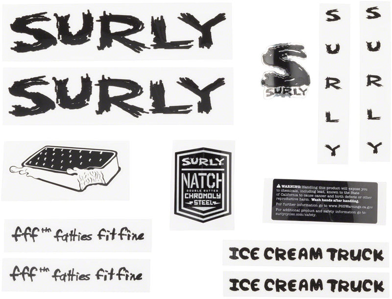 Load image into Gallery viewer, Surly Ice Cream Truck Frame Decal Set - Black
