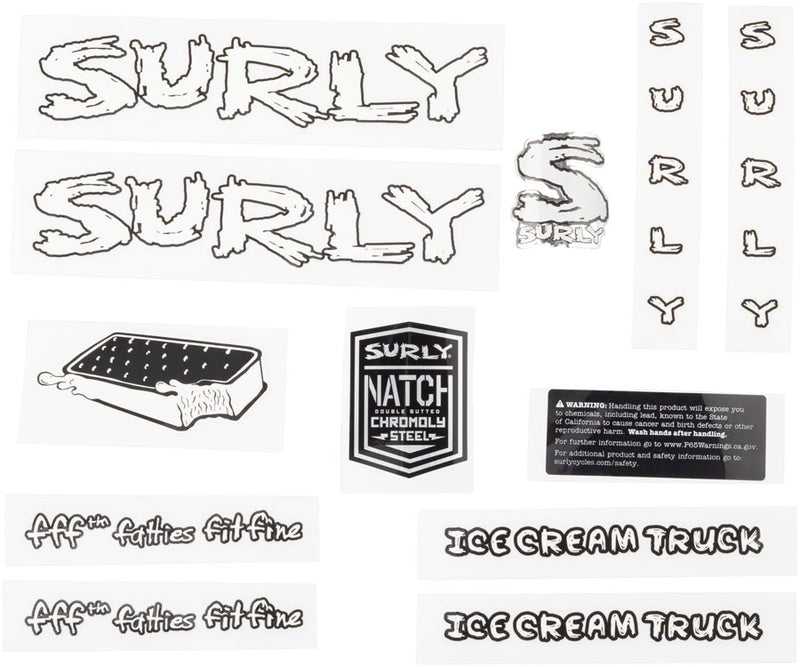 Load image into Gallery viewer, Surly Ice Cream Truck Frame Decal Set - White with Ice Cream Sandwich
