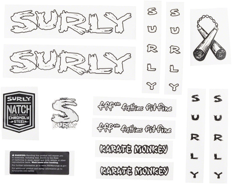 Load image into Gallery viewer, Surly Karate Monkey Frame Decal Set - White
