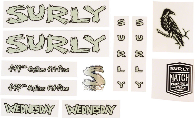 Load image into Gallery viewer, Surly Wednesday Frame Decal Set - Light Metallic Winter Green
