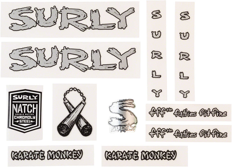 Load image into Gallery viewer, Surly Karate Monkey Frame Decal Set - Metallic Silver
