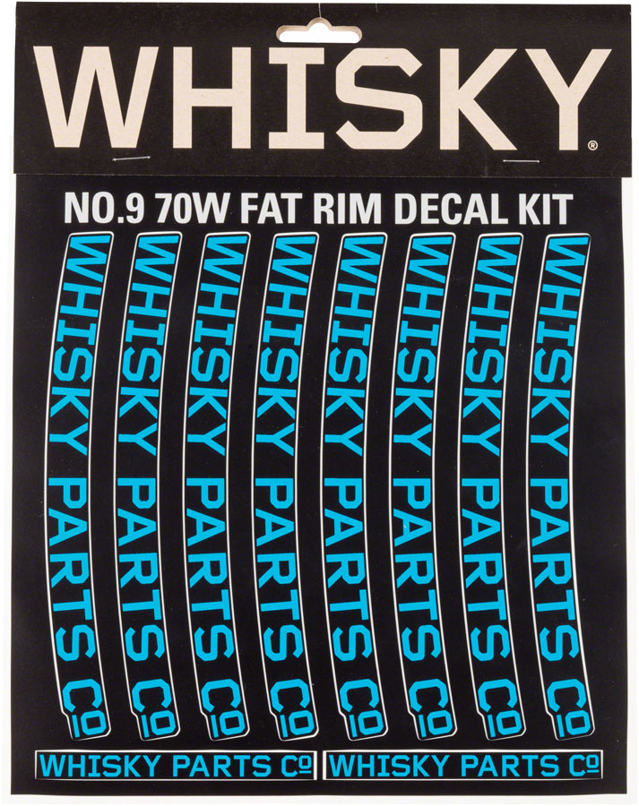 Load image into Gallery viewer, WHISKY 70w Rim Decal Kit for 2 Rims Cyan
