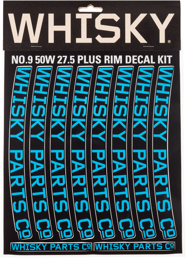 Load image into Gallery viewer, WHISKY 50w Rim Decal Kit for 2 Rims Cyan
