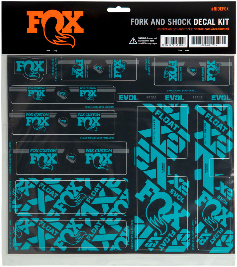 Load image into Gallery viewer, FOX Fork and Shock Decal Kit - Turquoise
