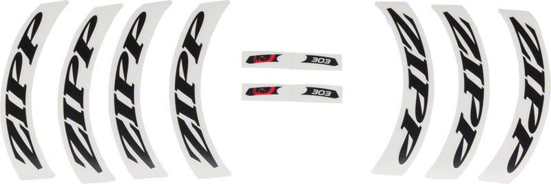 Load image into Gallery viewer, Zipp Decal Set - 303 Matte Black Logo Complete for One Wheel
