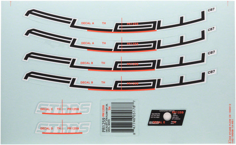 Load image into Gallery viewer, Stan's Flow CB7 Rim Decal - 27.5" White Set
